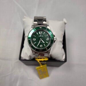 Invicta Men’s Pro Diver 30020 Silver Steel Green Dial Watch 43mm New